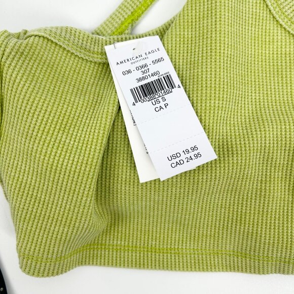 NWT American Eagle Green High Neck Cropped Tank Top - Picture 5 of 5